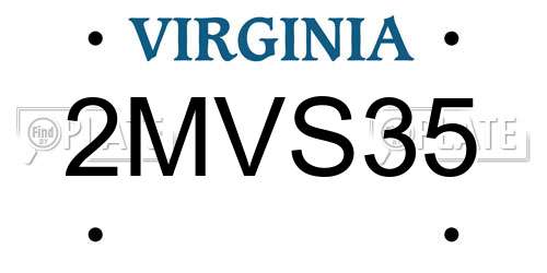 2MVS35 Virginia License Plate