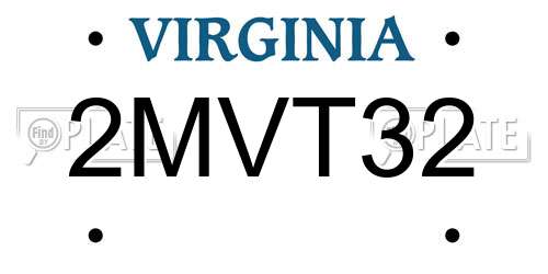2MVT32 Virginia License Plate