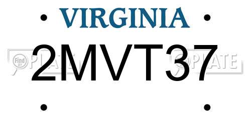 2MVT37 Virginia License Plate