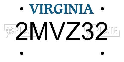 2MVZ32 Virginia License Plate