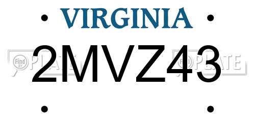 2MVZ43 Virginia License Plate