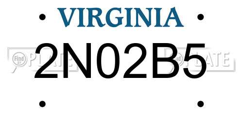 2N02B5 Virginia License Plate