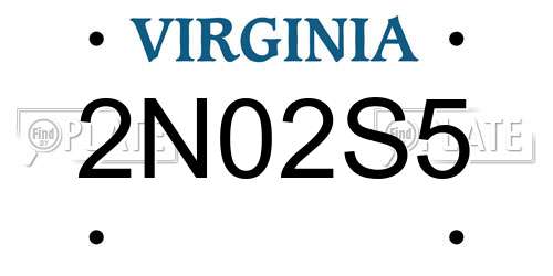 2N02S5 Virginia License Plate