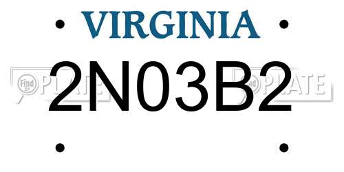 2N03B2 Virginia License Plate