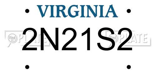 2N21S2 Virginia License Plate
