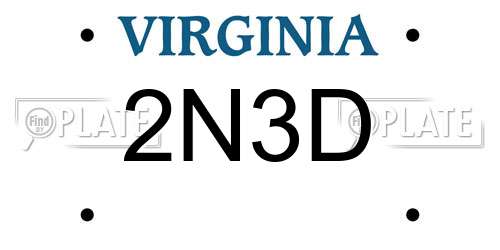 2N3D Virginia License Plate