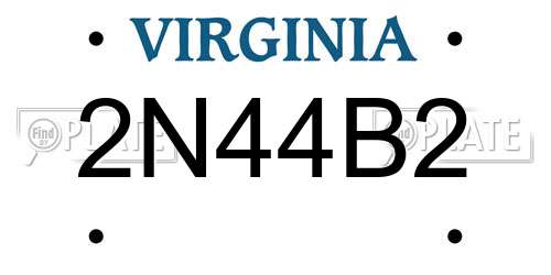 2N44B2 Virginia License Plate