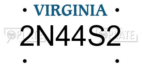 2N44S2 Virginia License Plate
