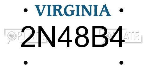 2N48B4 Virginia License Plate