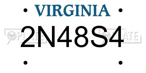 2N48S4 Virginia License Plate