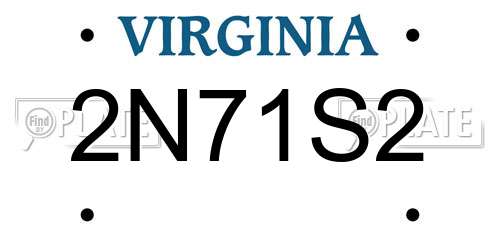 2N71S2 Virginia License Plate