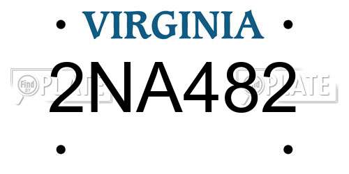 2NA482 Virginia License Plate