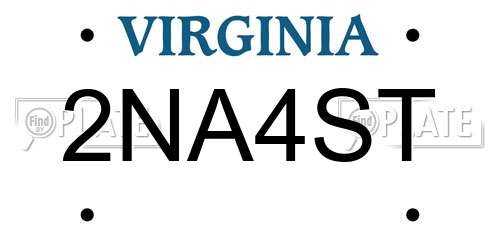 2NA4ST Virginia License Plate