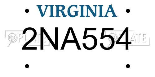 2NA554 Virginia License Plate