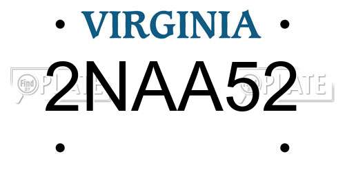 2NAA52 Virginia License Plate