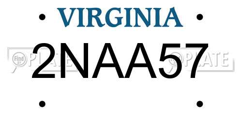 2NAA57 Virginia License Plate