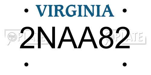 2NAA82 Virginia License Plate