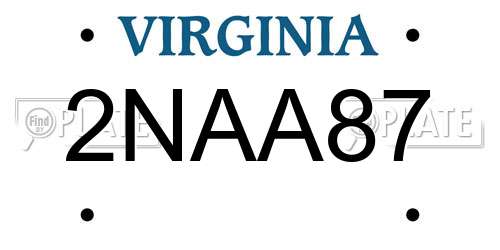 2NAA87 Virginia License Plate