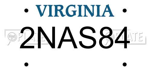 2NAS84 Virginia License Plate