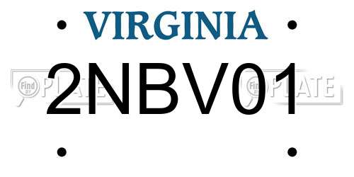 2NBV01 Virginia License Plate