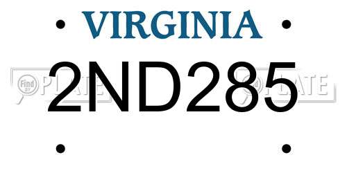 2ND285 Virginia License Plate