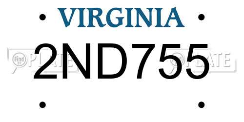 2ND755 Virginia License Plate