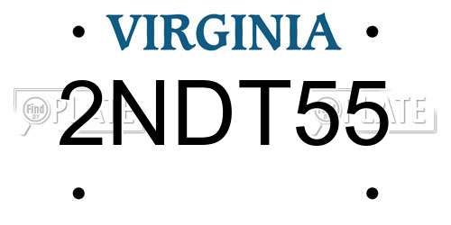 2NDT55 Virginia License Plate