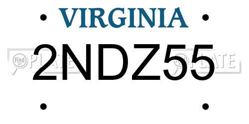 2NDZ55 Virginia License Plate