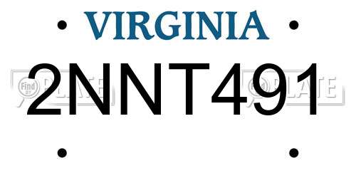 2NNT491 Virginia License Plate