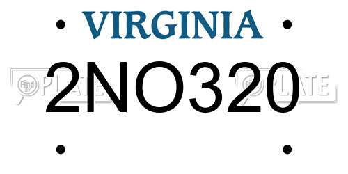 2NO320 Virginia License Plate