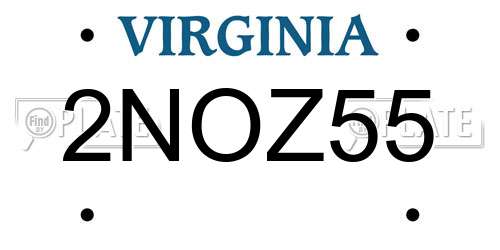 2NOZ55 Virginia License Plate