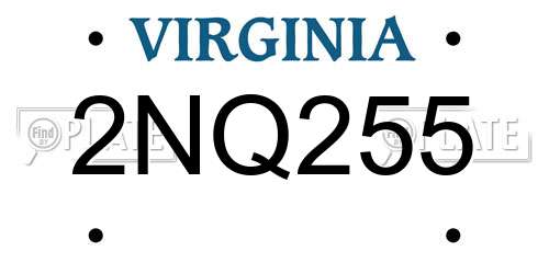 2NQ255 Virginia License Plate