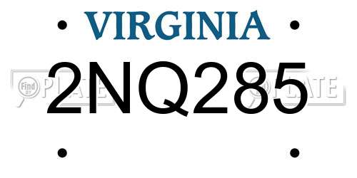 2NQ285 Virginia License Plate