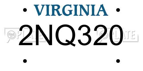 2NQ320 Virginia License Plate