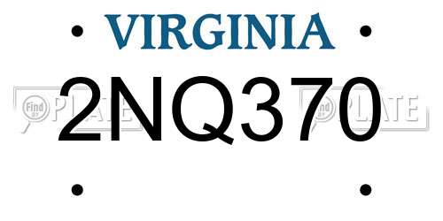 2NQ370 Virginia License Plate