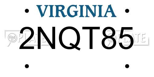 2NQT85 Virginia License Plate