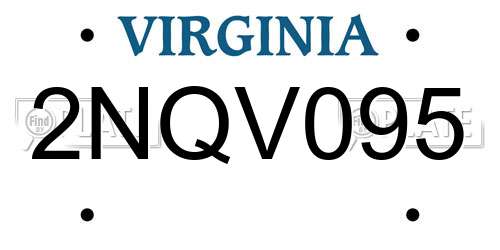 2NQV095 Virginia License Plate