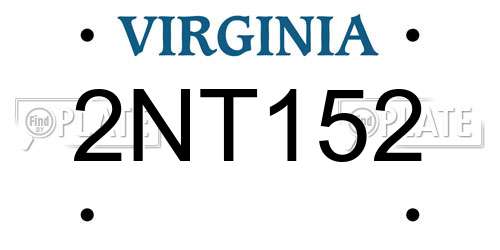 2NT152 Virginia License Plate