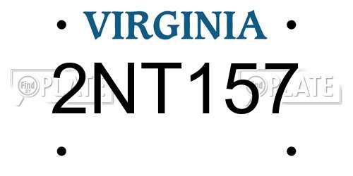 2NT157 Virginia License Plate