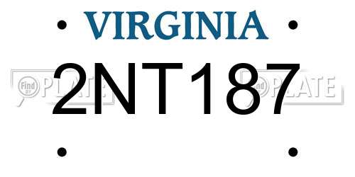 2NT187 Virginia License Plate
