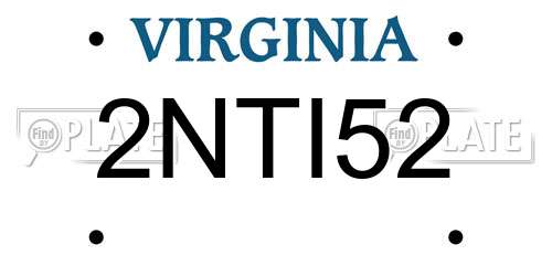 2NTI52 Virginia License Plate
