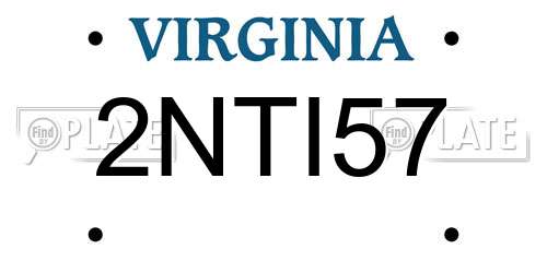 2NTI57 Virginia License Plate