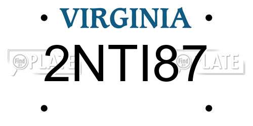 2NTI87 Virginia License Plate
