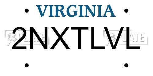 2NXTLVL Virginia License Plate