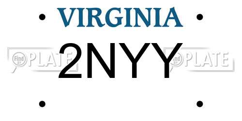 2NYY Virginia License Plate