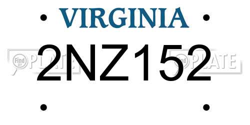 2NZ152 Virginia License Plate