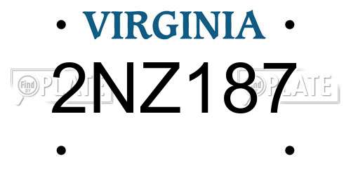2NZ187 Virginia License Plate