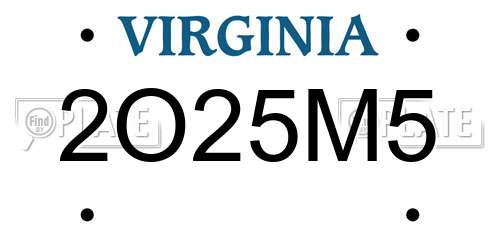 2O25M5 Virginia License Plate