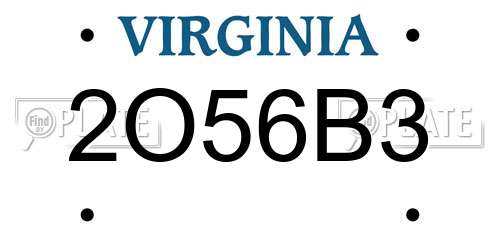 2O56B3 Virginia License Plate