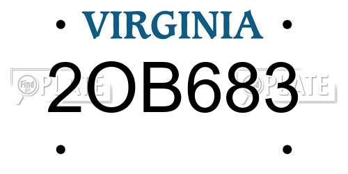 2OB683 Virginia License Plate